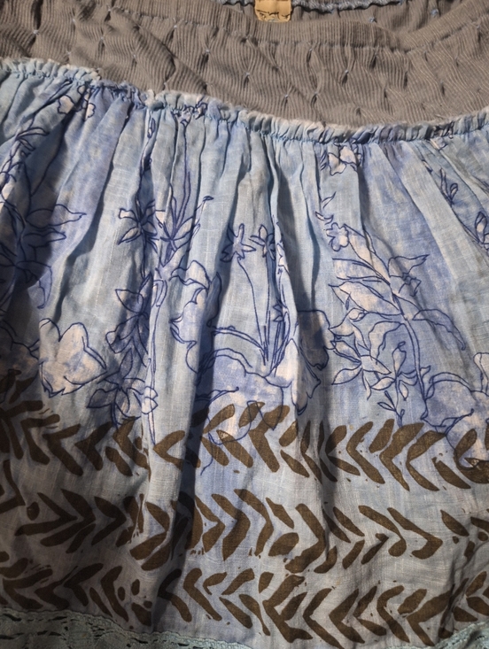 Free People Blue Floral Lace-Trim Mini Skirt L - Picture 4 of 6